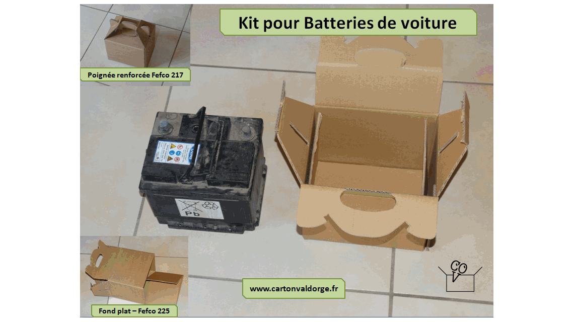 Emballage pour batteries de voiture  