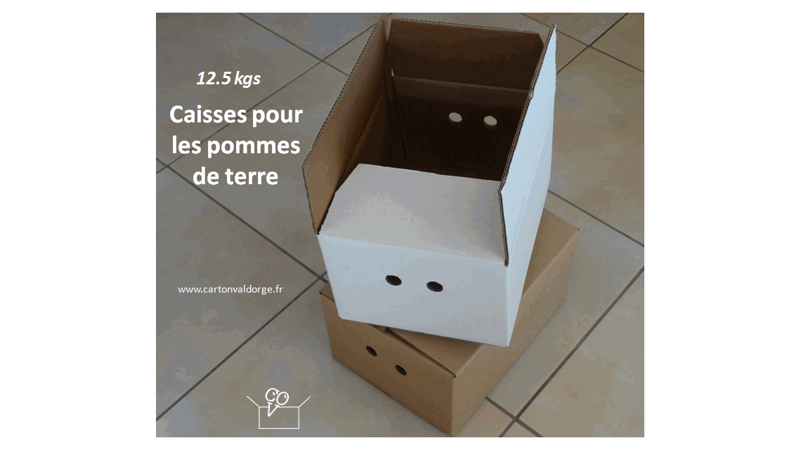 caisses en carton pour les pommes de terre  