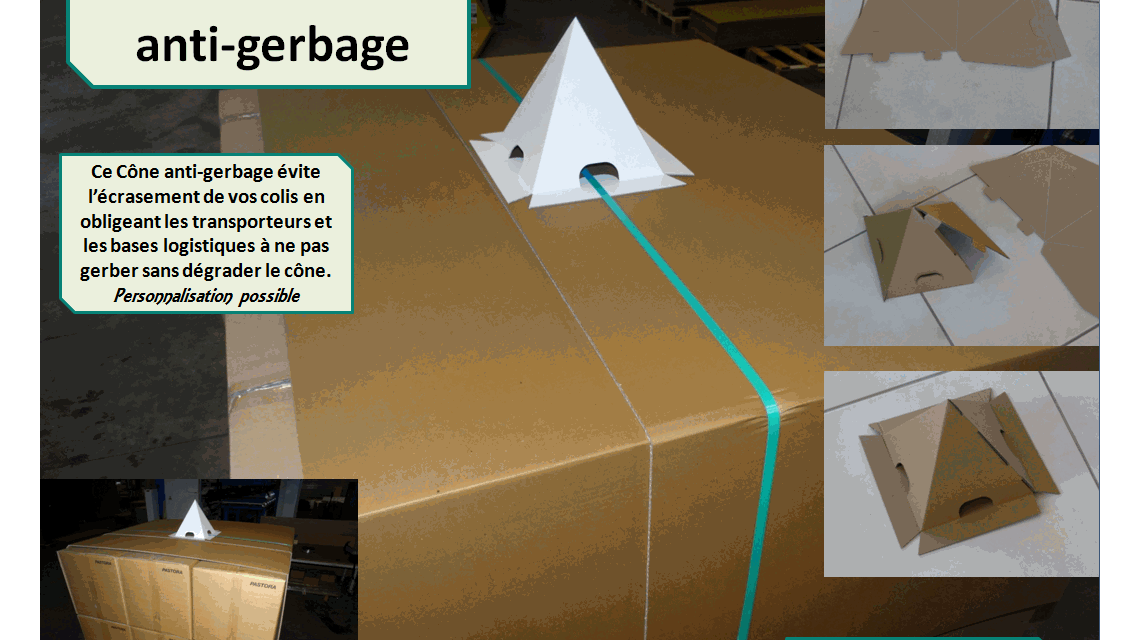 Cône anti-gerbage pour la logistique - Carton ondulé  