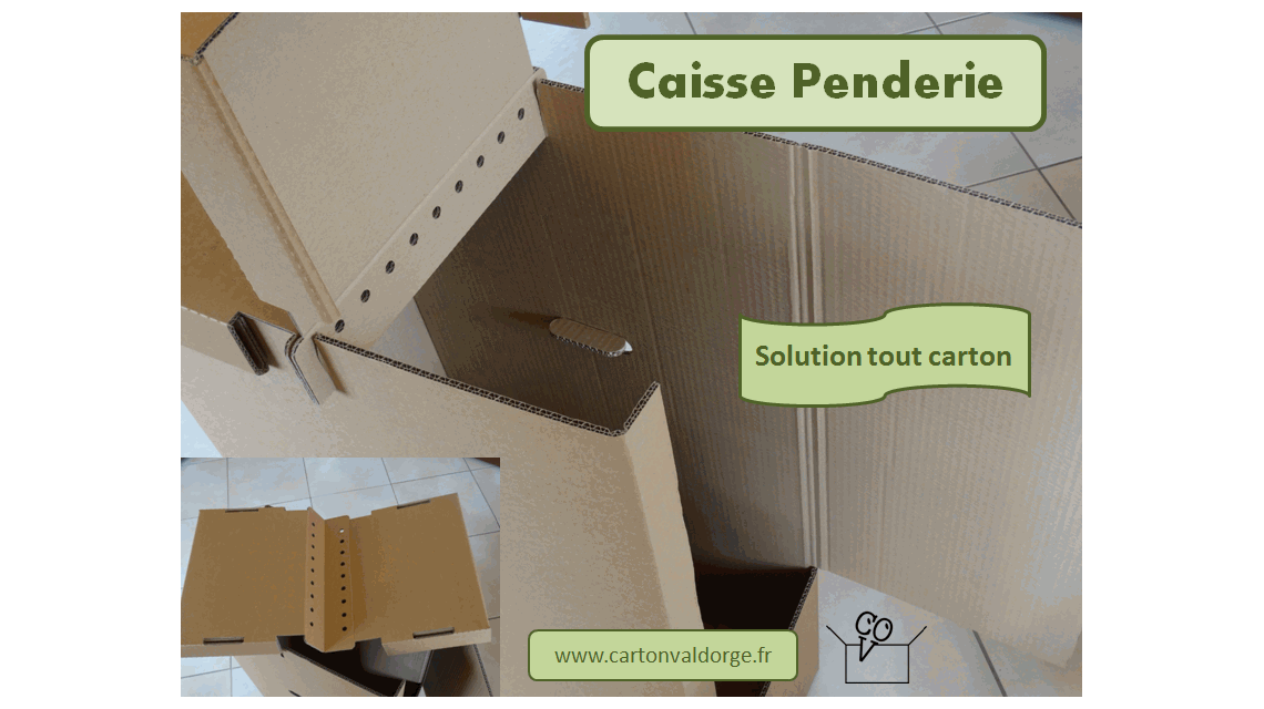 Caisse Penderie en carton ondulé  