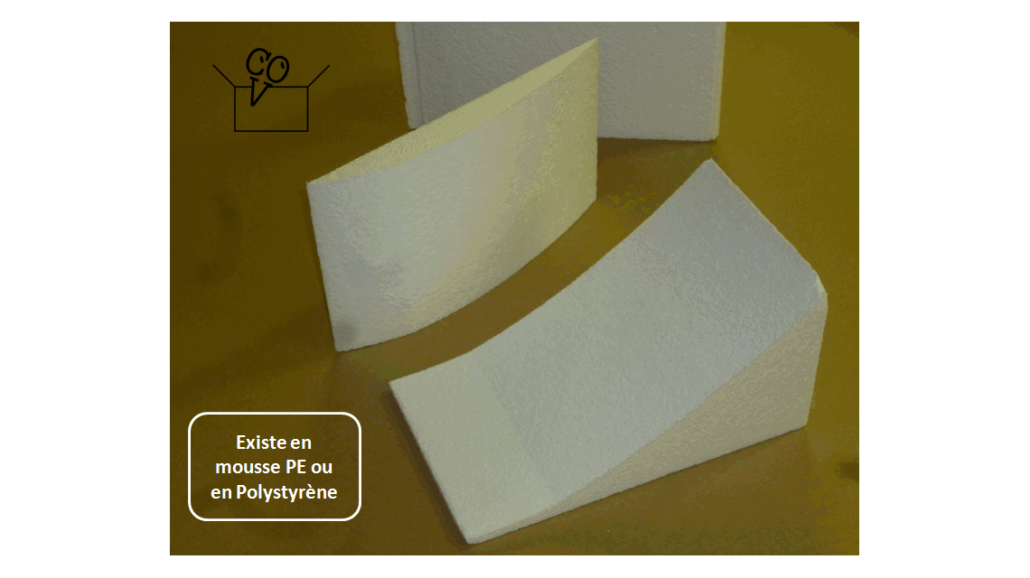 Cale en polystyrène expansé pour le blocage des bobines de papier  
