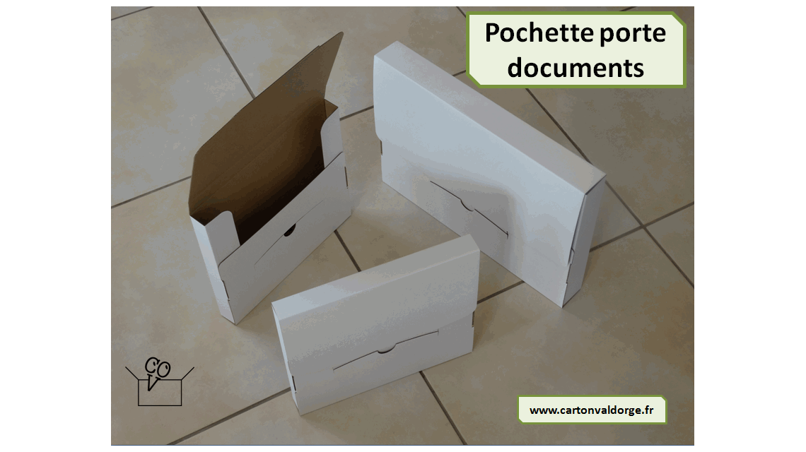 Pochette porte documents en carton ondulé - Boite à archives spécifiques en carton  