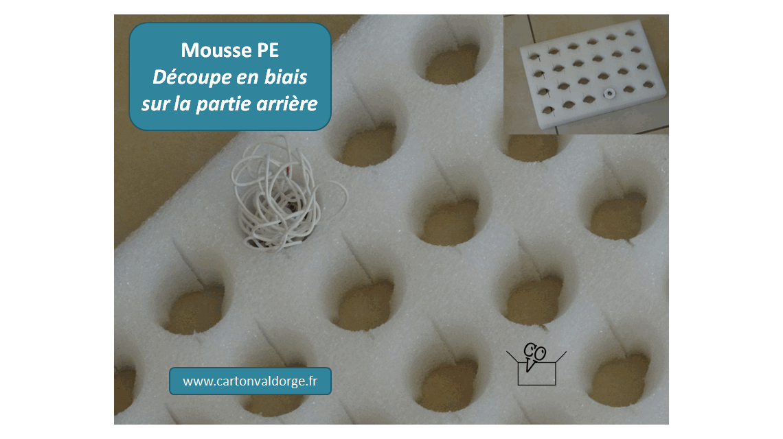 Mousse PE avec un usinage en biais (5 axes)  